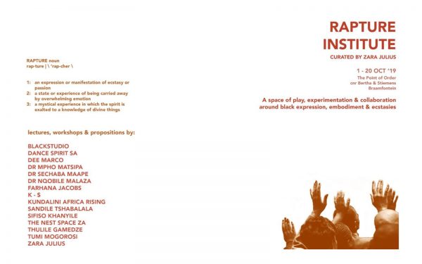 Rapture Institute | of Black expression, embodied ecstasies and playful failure